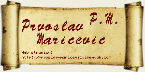 Prvoslav Marićević vizit kartica